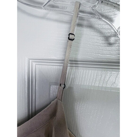 Be Cool Becool Beige Semi Sheer Button Front Tank Top Cami Large - Picture 3 of 6
